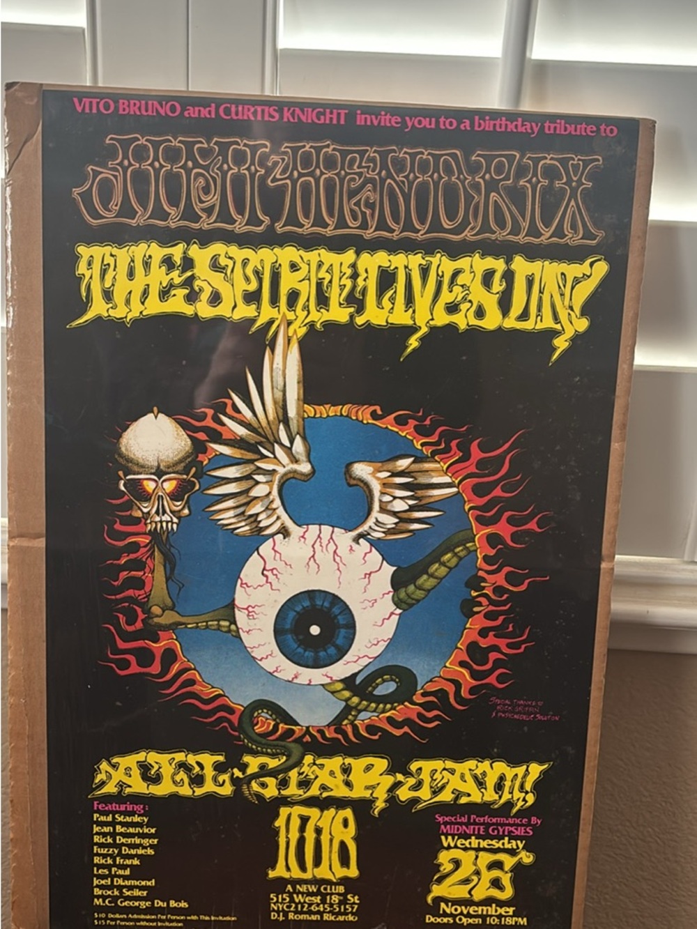 Vintage JIMI HENDRIX BIRTHDAY TRIBUTE CONCERT POSTER RICK GRIFFIN